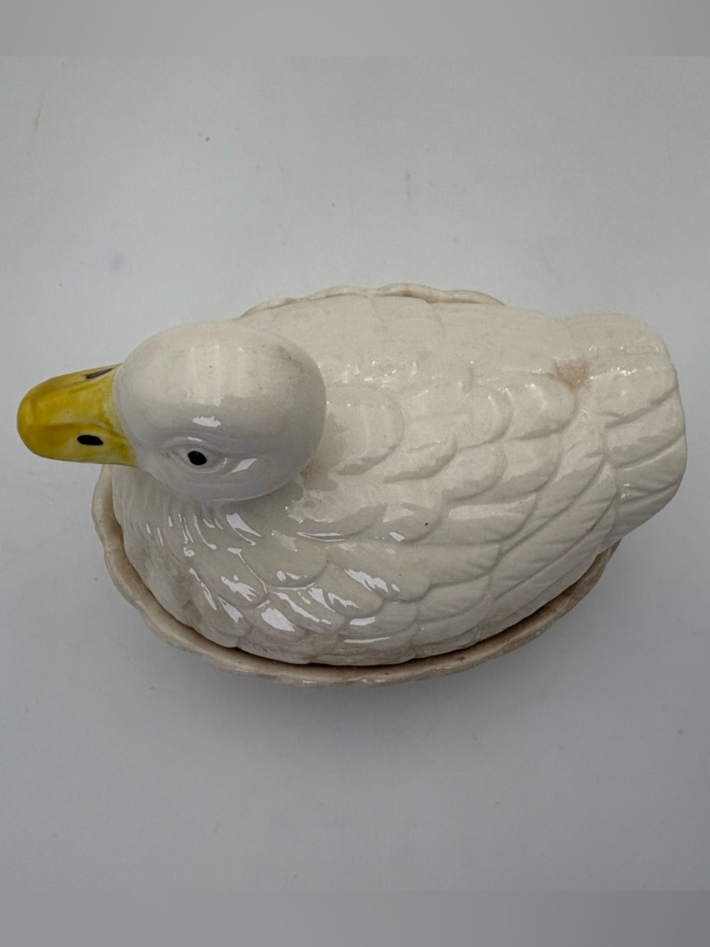 Vintage Ceramic Duck-on-Nest Covered Dish - made in Japan - Picture 5 of 16